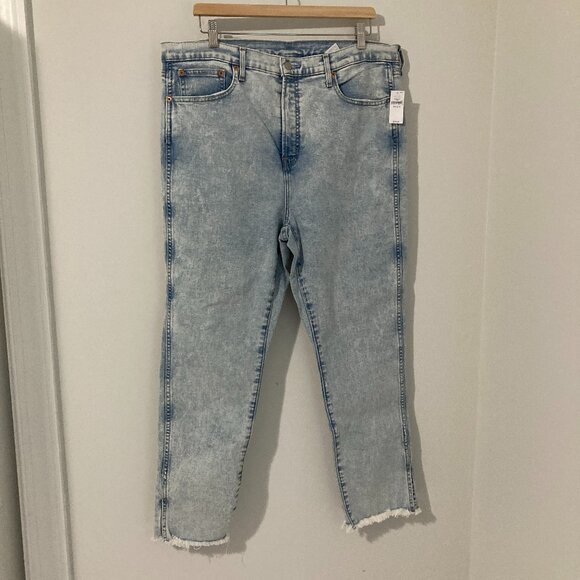 New w/ Tags Gap Womens 34 18R Vintage Slim High Jeans Light Wash Ankle Distress - Picture 1 of 9